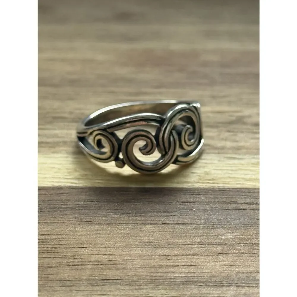 James Avery Retired Sterling Silver Swirl Gentle Waves Ring Size 6.5